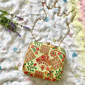 Punjabi Blush Embroidery Clutch - Multi